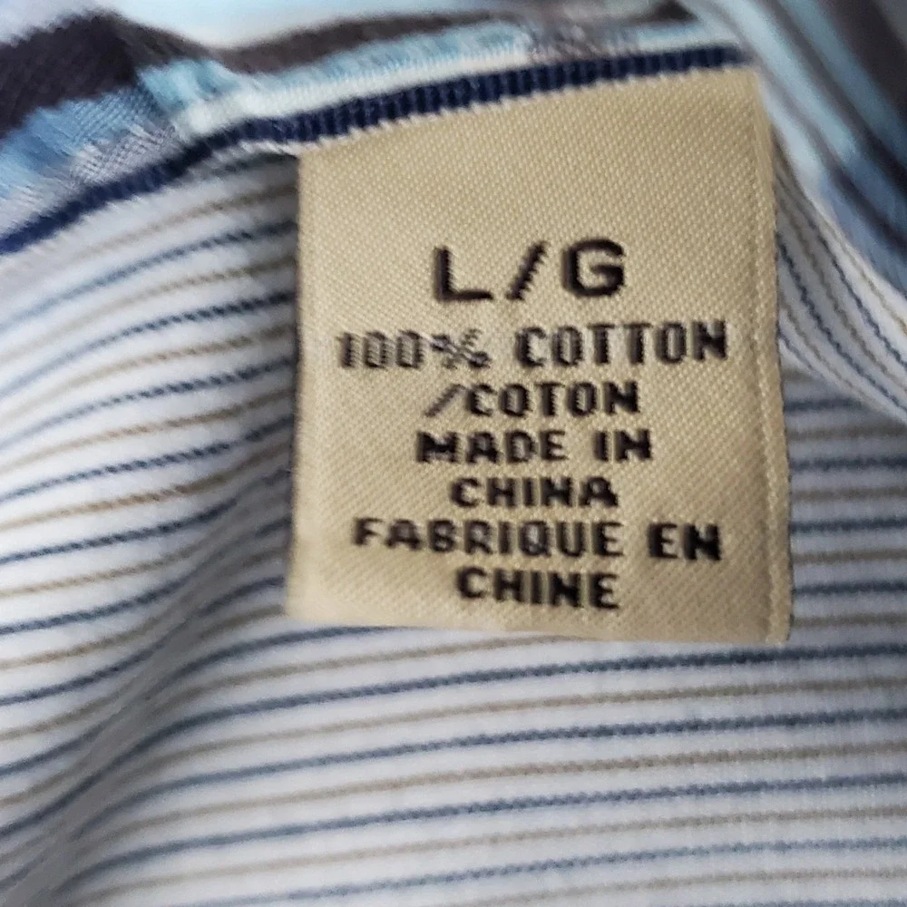 Tommy Bahama Men's Shirt Size‎ Large Blue Plaid Long Sleeve